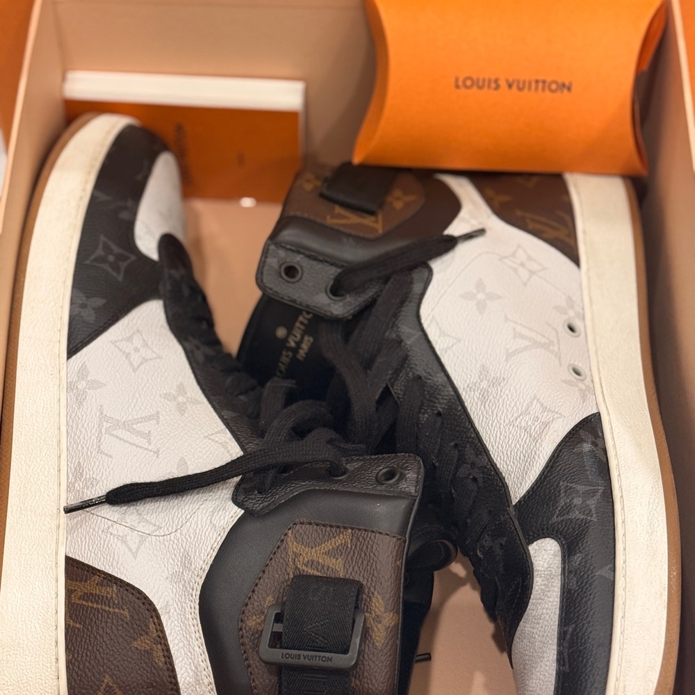 Louis Vuitton Black and Brown High-Top Sneakers